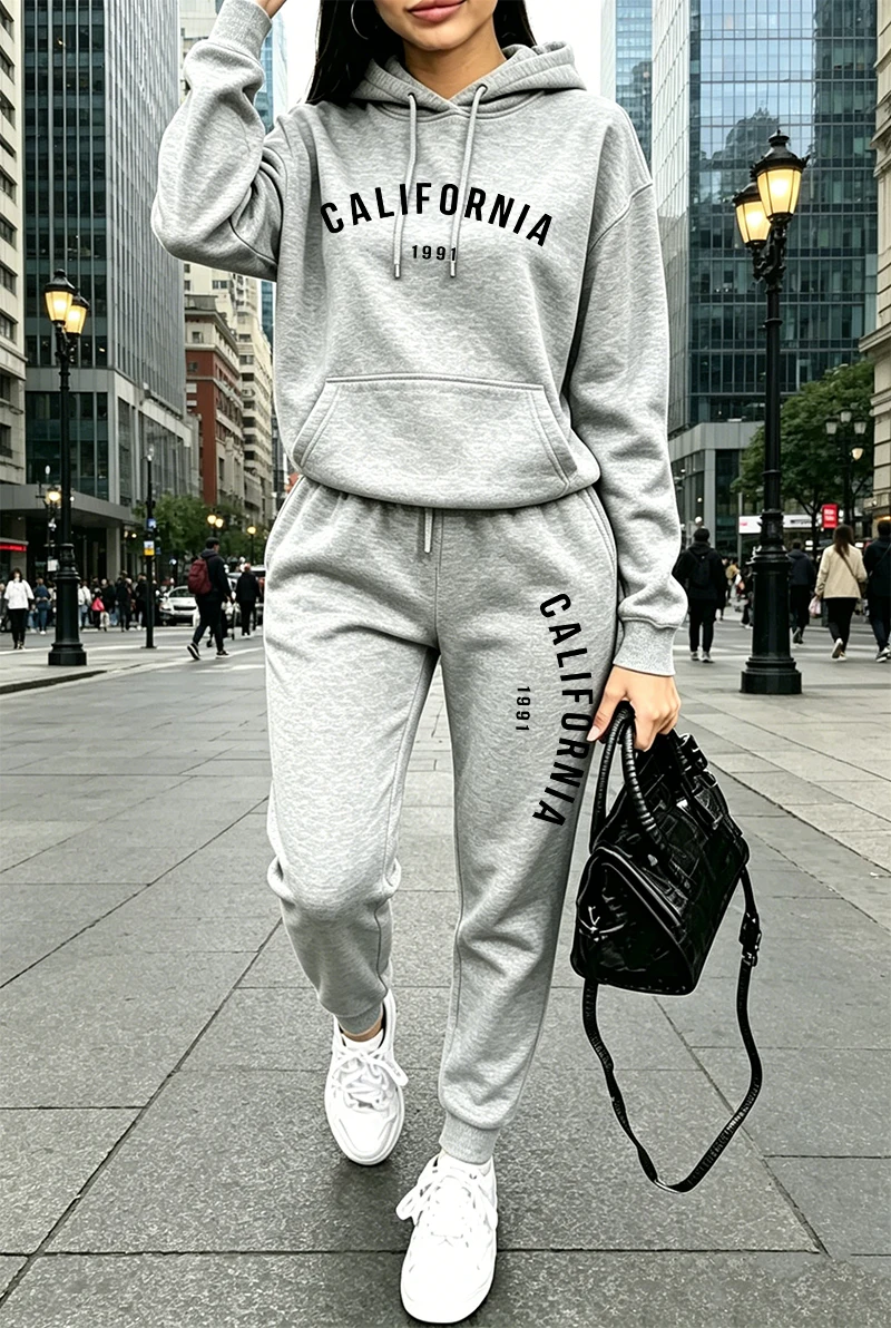 Winter Clothing - Vendas Quentes: Conjunto de Moletom Feminino