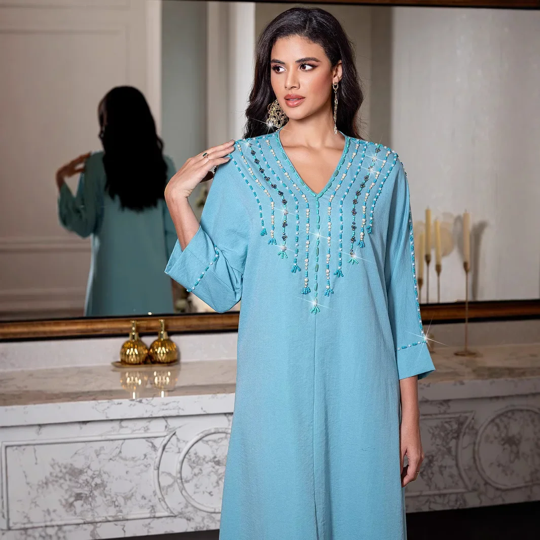 Winter Clothing Dubai - Vestido Muçulmano Eid Dubai Abaya Luxuosa