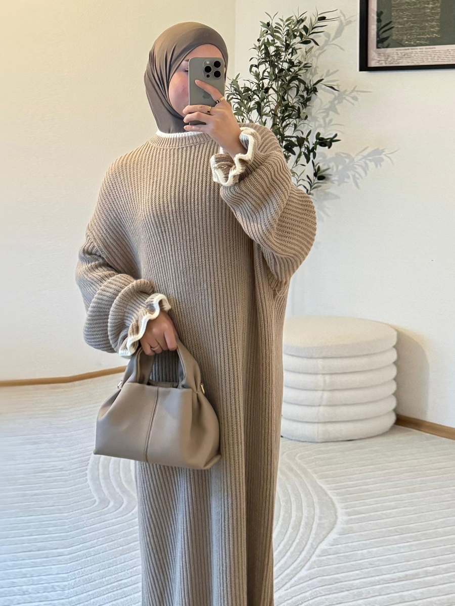 Winter Clothing Dubai - Mulheres muçulmanas inverno dubai abaya manga