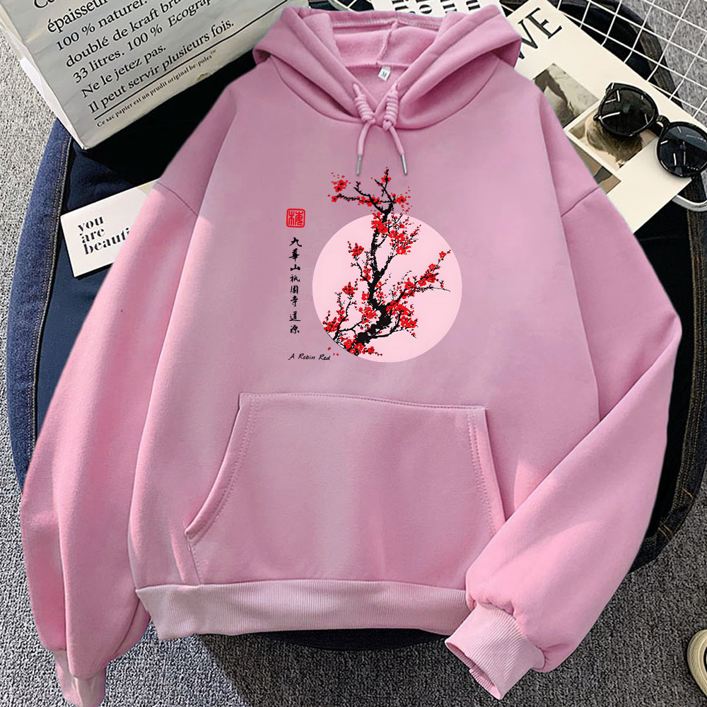 Winter Clothing Yellowknife - Flor japonesa sakura impressão hoodies casual
