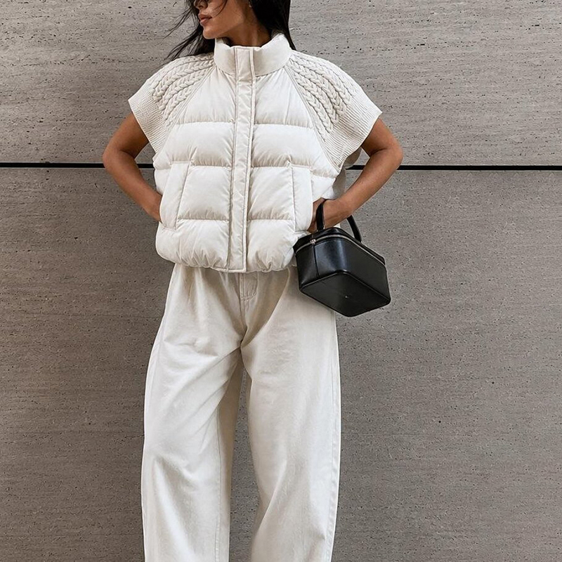 Colete Feminino Elegante Curto - Padded Vest Gilet avaliação e preço