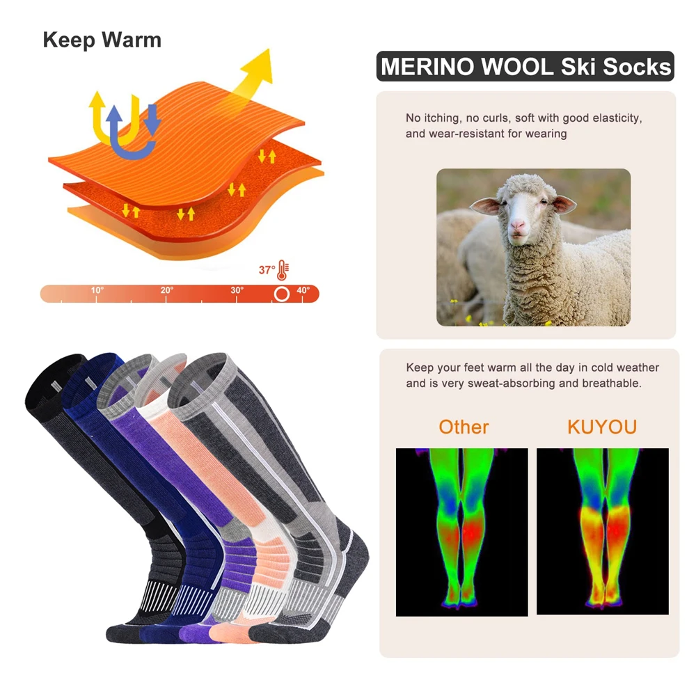 XQQMXX-Meias térmicas quentes  - Thermal Sock Merino avaliação e preço