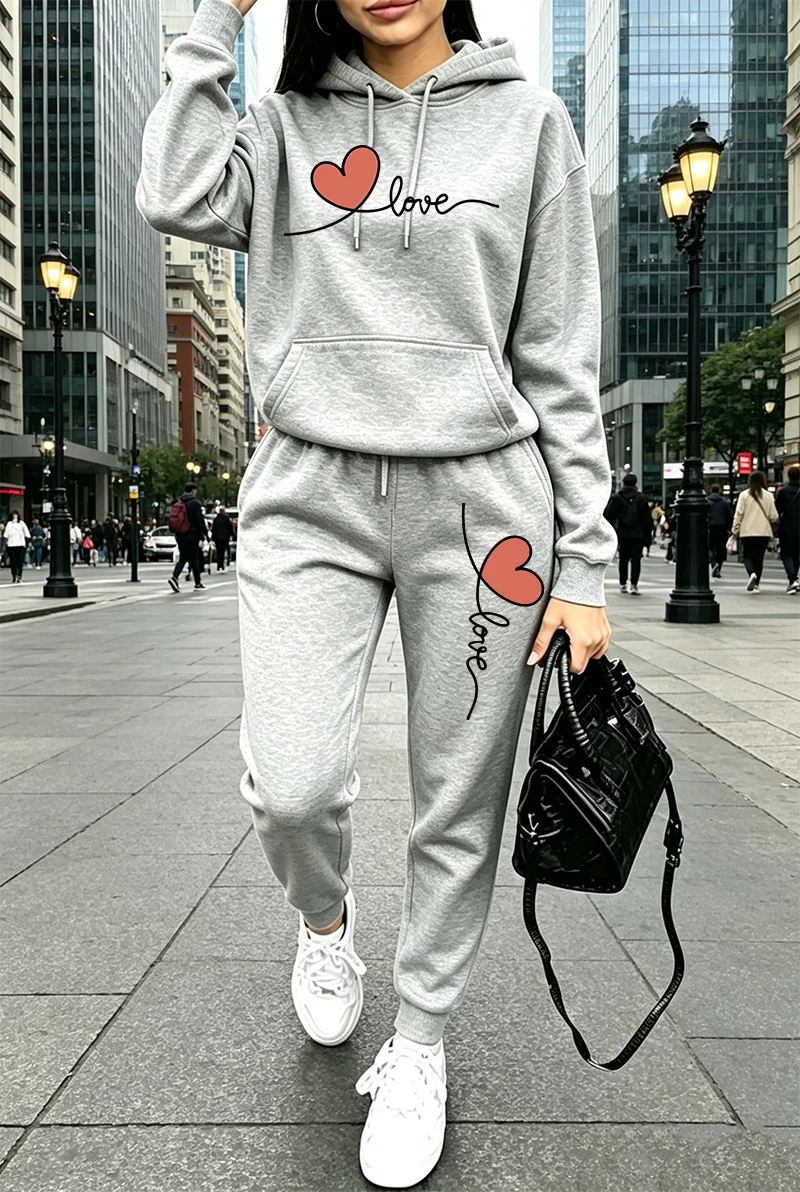 Conjunto de Moletom Feminino E - Winter Clothing avaliação e preço