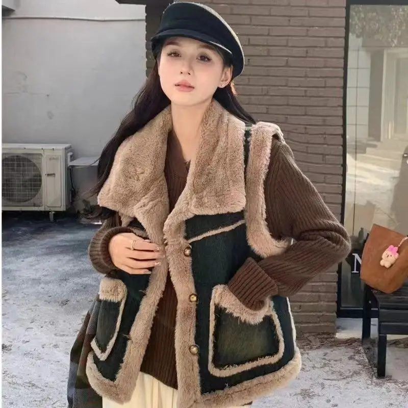 Senhora vison veludo giletes l - Padded Vest Gilet avaliação e preço