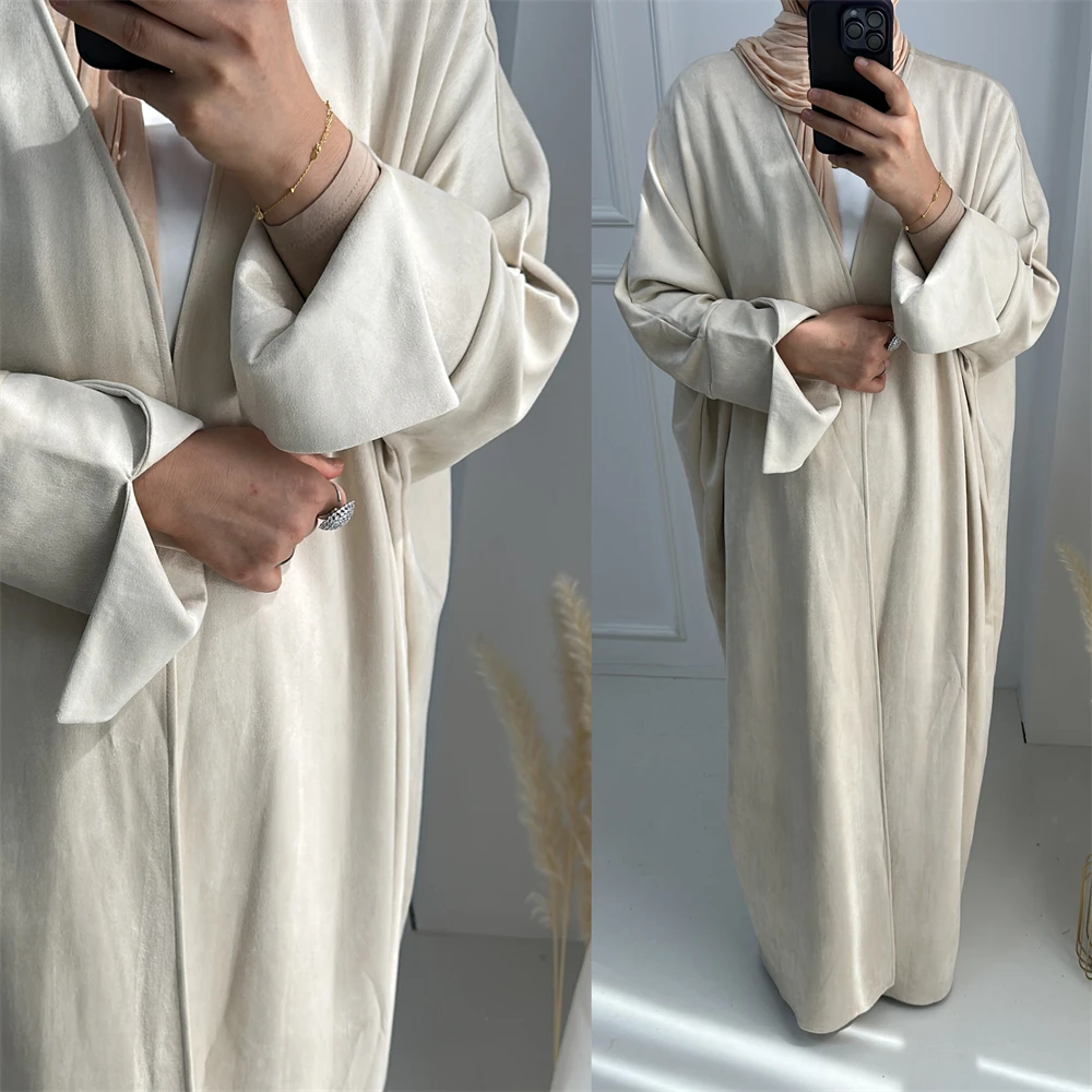 Inverno aberto abaya para mulh - Winter Clothing Dubai avaliação e preço
